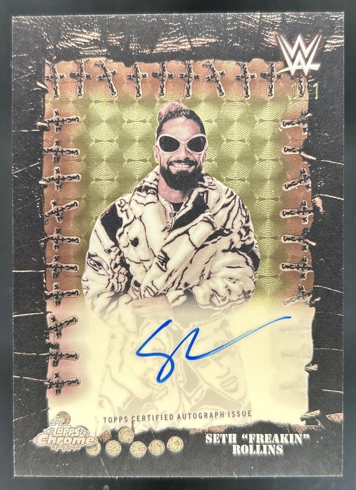 2025 Topps Chrome WWE x Cactus Jack Seth Rollins Phantoms Auto SuperFractor #1/1