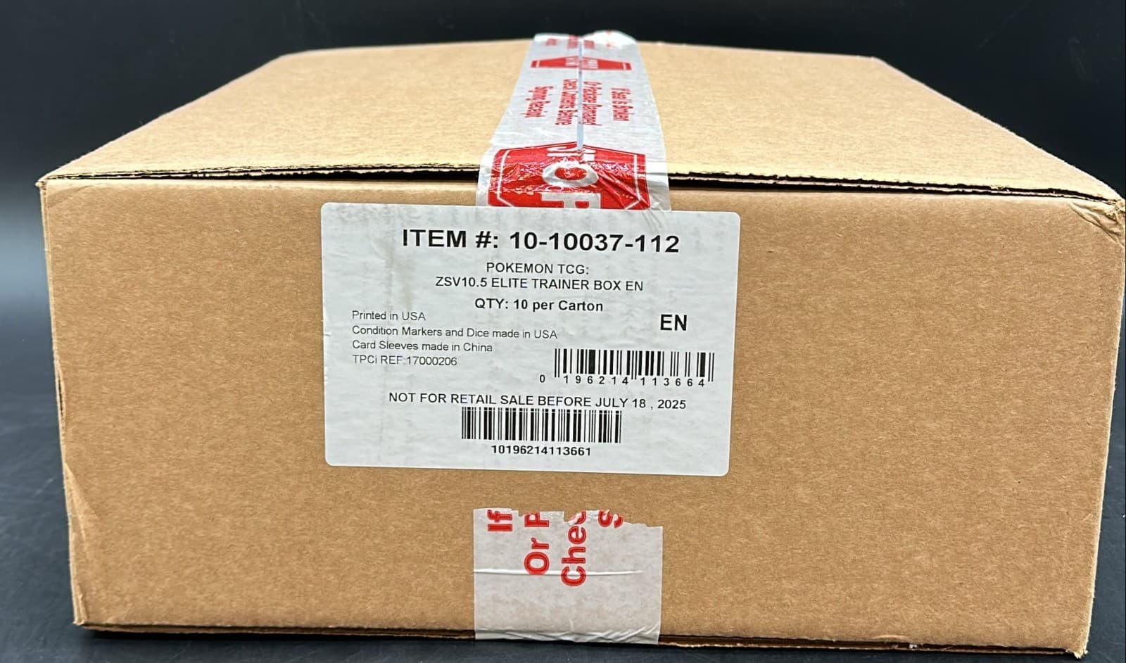 Pokemon TCG ZSV10.5 Black Bolt Elite Trainer 10-Box Case SEALED