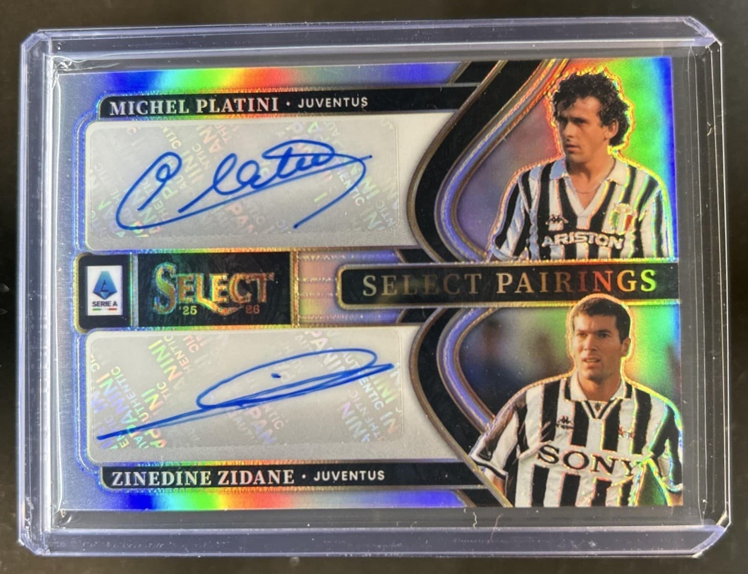 2025-26 Panini Select Serie A Michel Platini Zinedine Zidane Pairings Auto #9