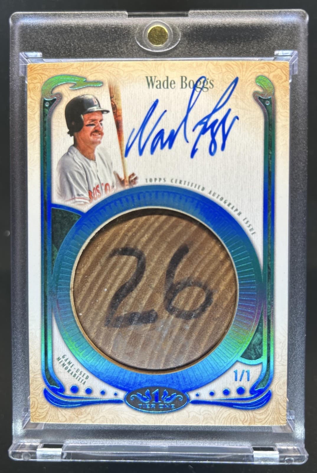 2026 Topps Tier One Wade Boggs Auto Autograph Bat Knob #1/1 Red Sox