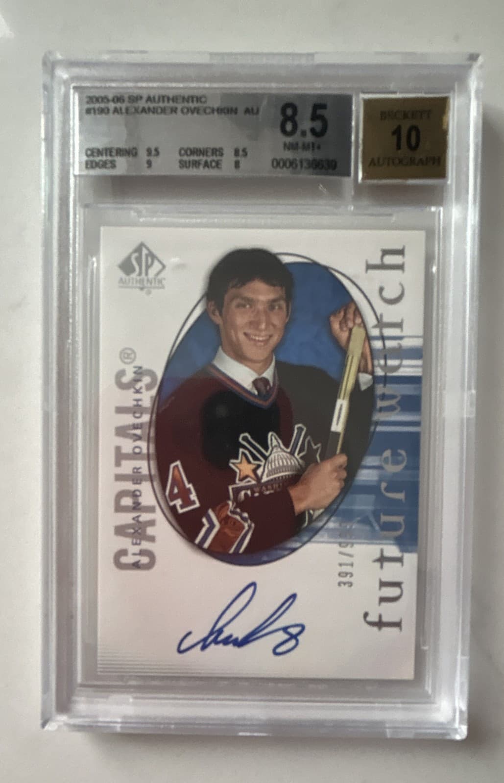 2005-06 SP Authentic - Future Watch Alex Ovechkin #190 /999 (AU, RC)