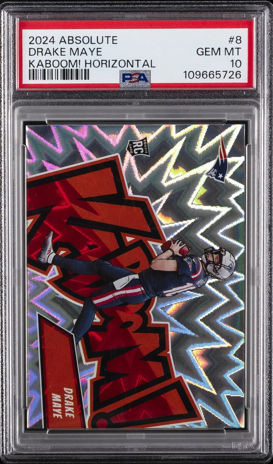 2024 Panini Absolute Kaboom! Horizontal #8 Drake Maye Rookie Rc Psa 10