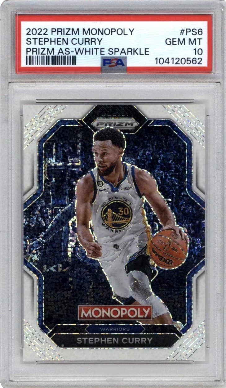 2022-23 Stephen Curry White Sparkle! PSA 10! Panini Prizm Monopoly Basketball