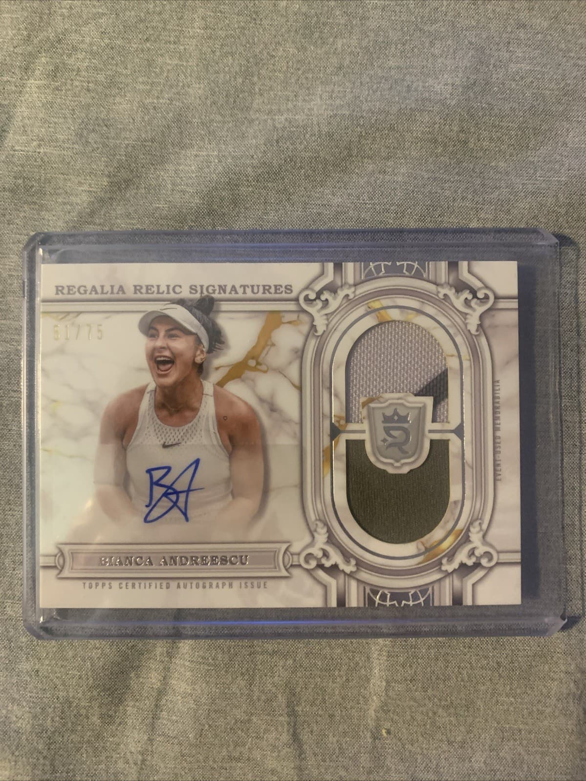 Bianca Andreescu 2024 Topps Royalty Tennis Regalia Relic Auto /75 Event Used