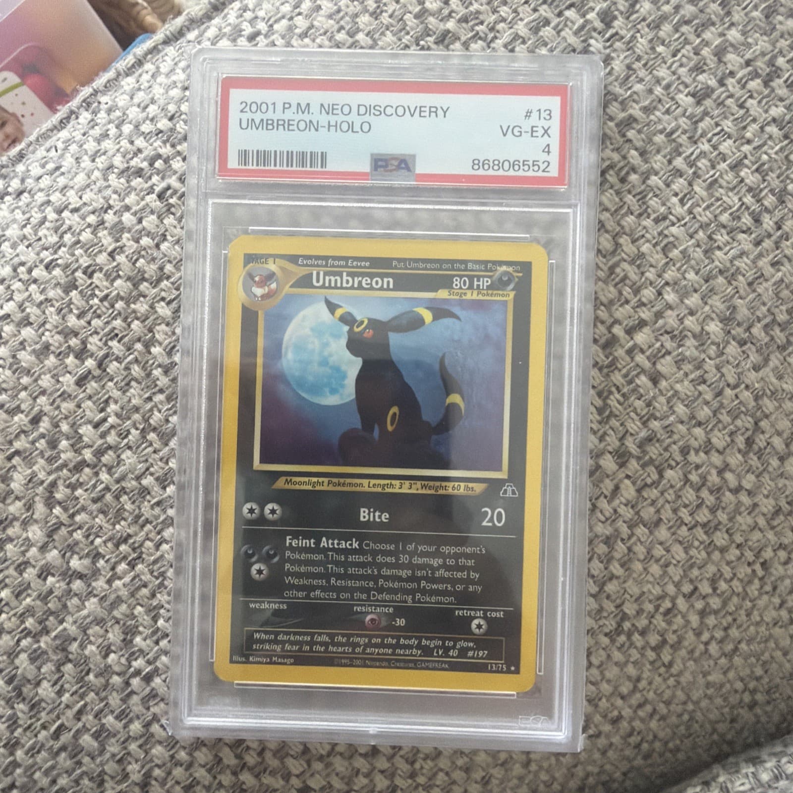 2001 Pokemon Neo Discovery Umbreon Holo #13 PSA 4 VG-EX WOTC Vintage