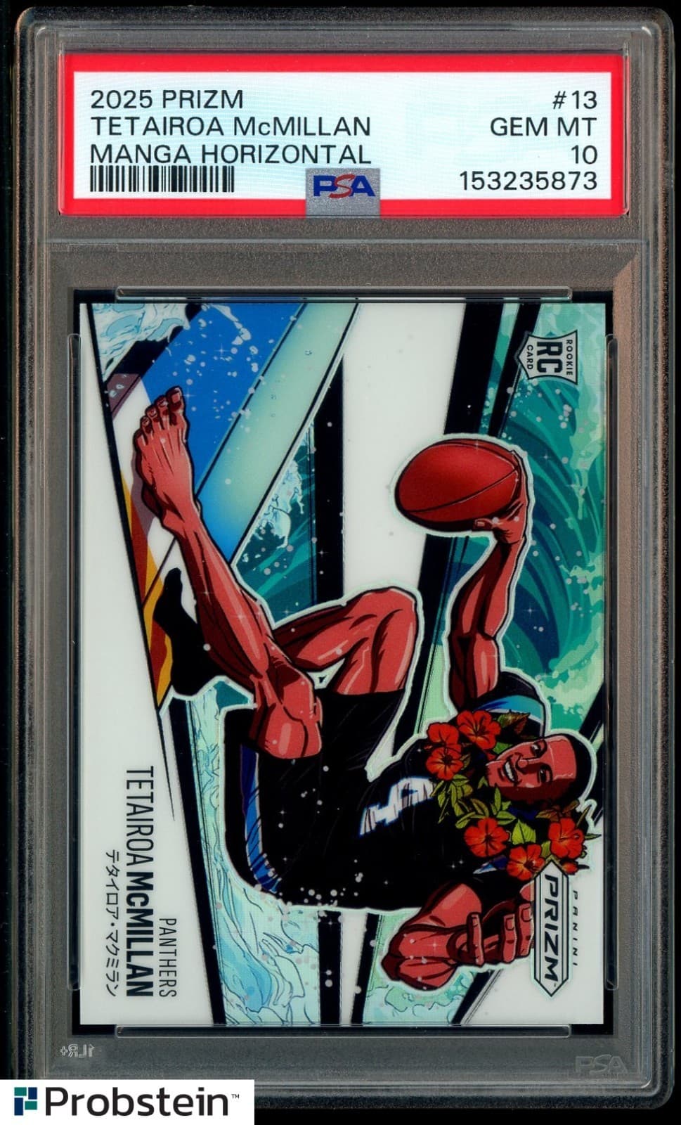 2024 Panini Prizm MANGA #13 Tetairoa McMillan RC Rookie SSP CASE HIT PSA 10