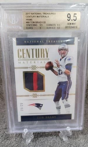 2017 Panini National Treasures Century Materials Tom Brady 15/25 BGS 9.5