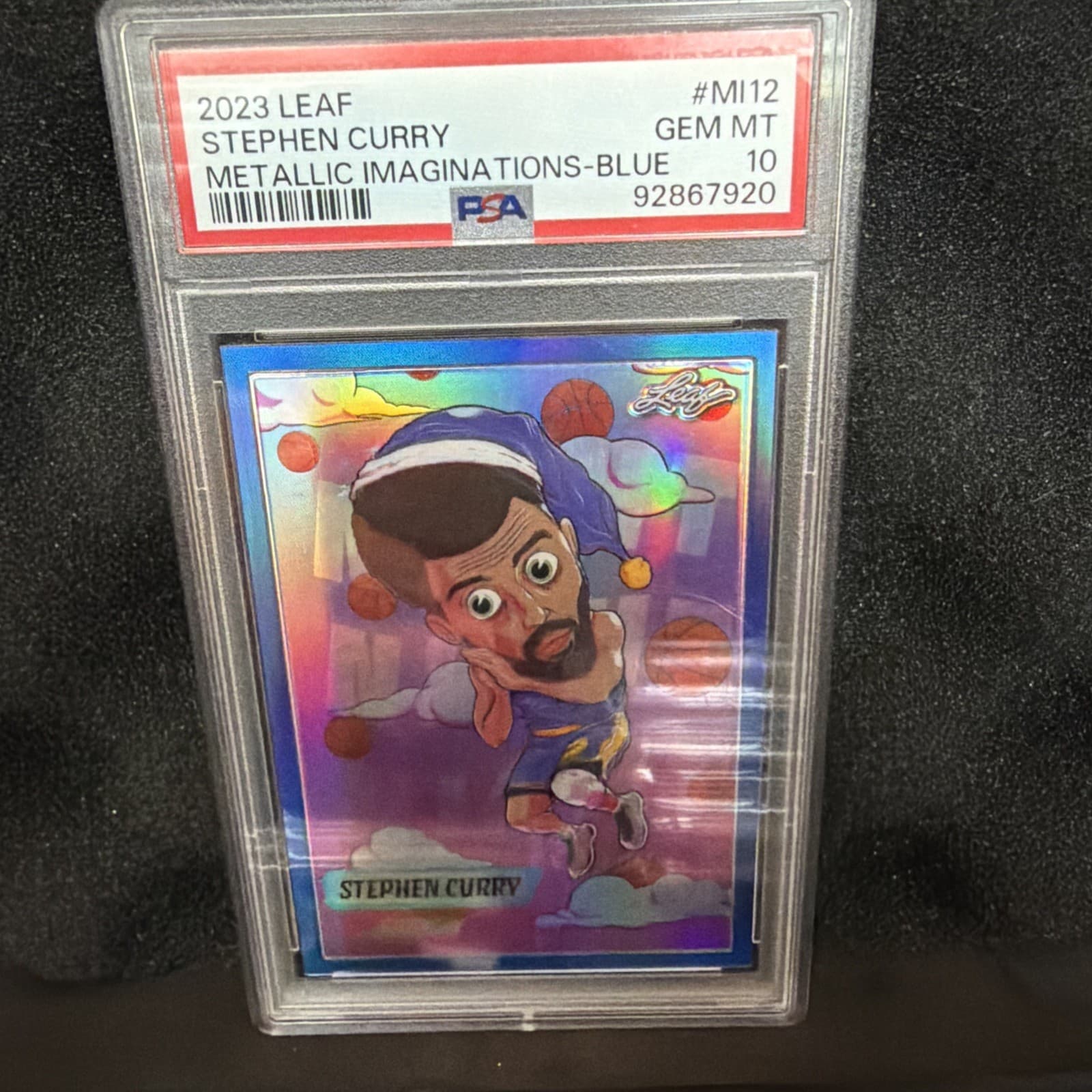 2023 Leaf Metallic Imaginations Stephen Curry 21/49 Blue MI-12 Warriors PSA  10