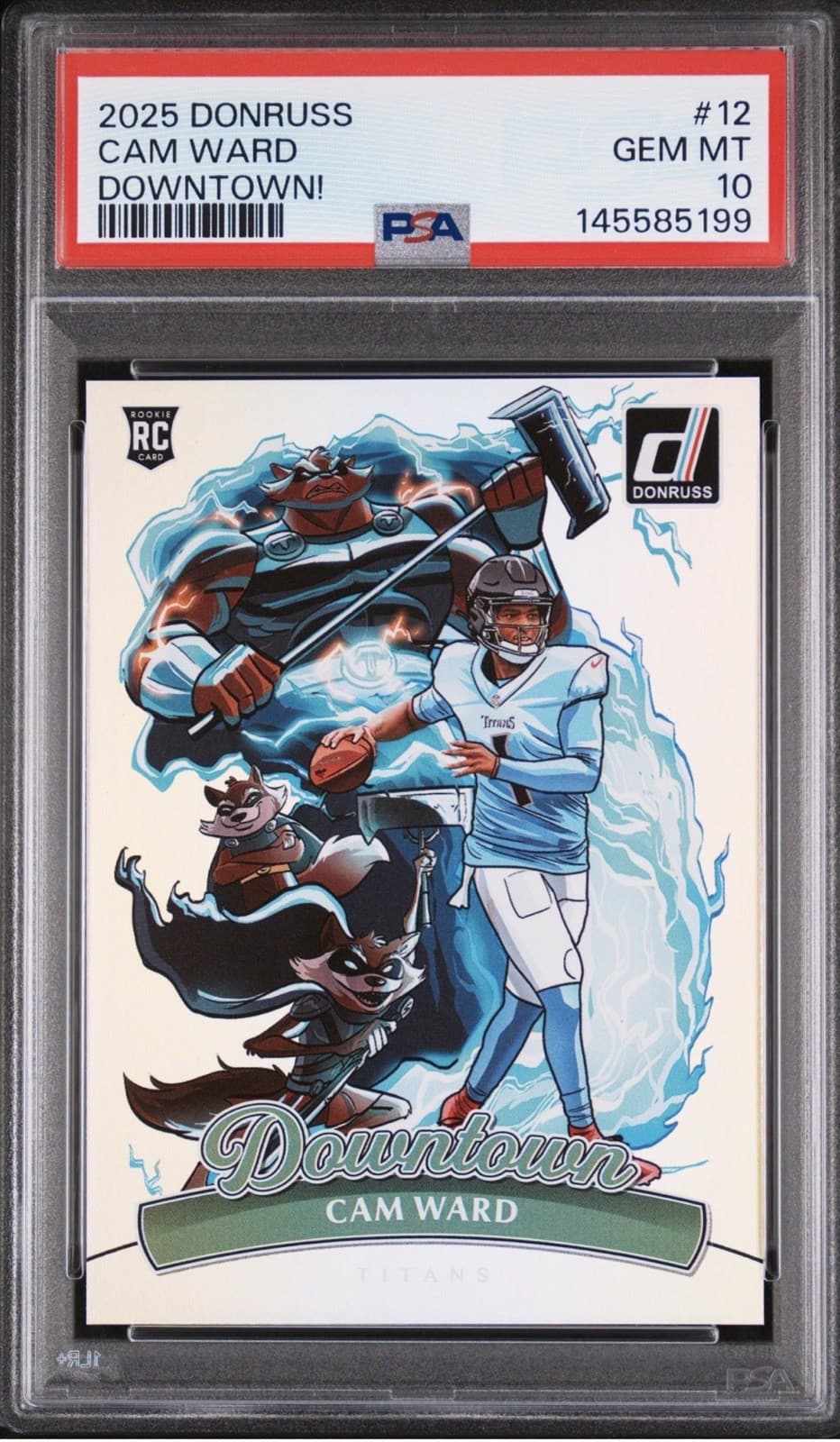 Panini Donruss Downtown! Cam Ward RC  PSA 10🔥🔥🔥🔥. #12 Titans NFL 2025