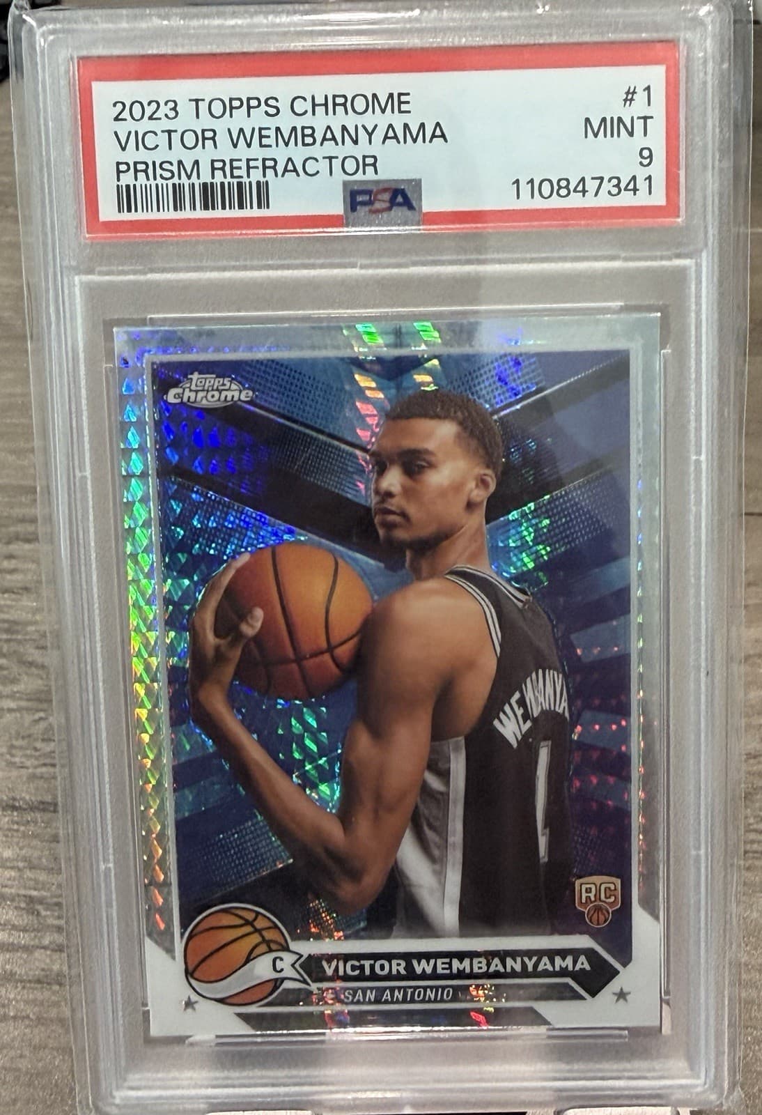 2023-24 Topps Chrome Victor Wembanyama RC #1 Prism Refractor PSA 9
