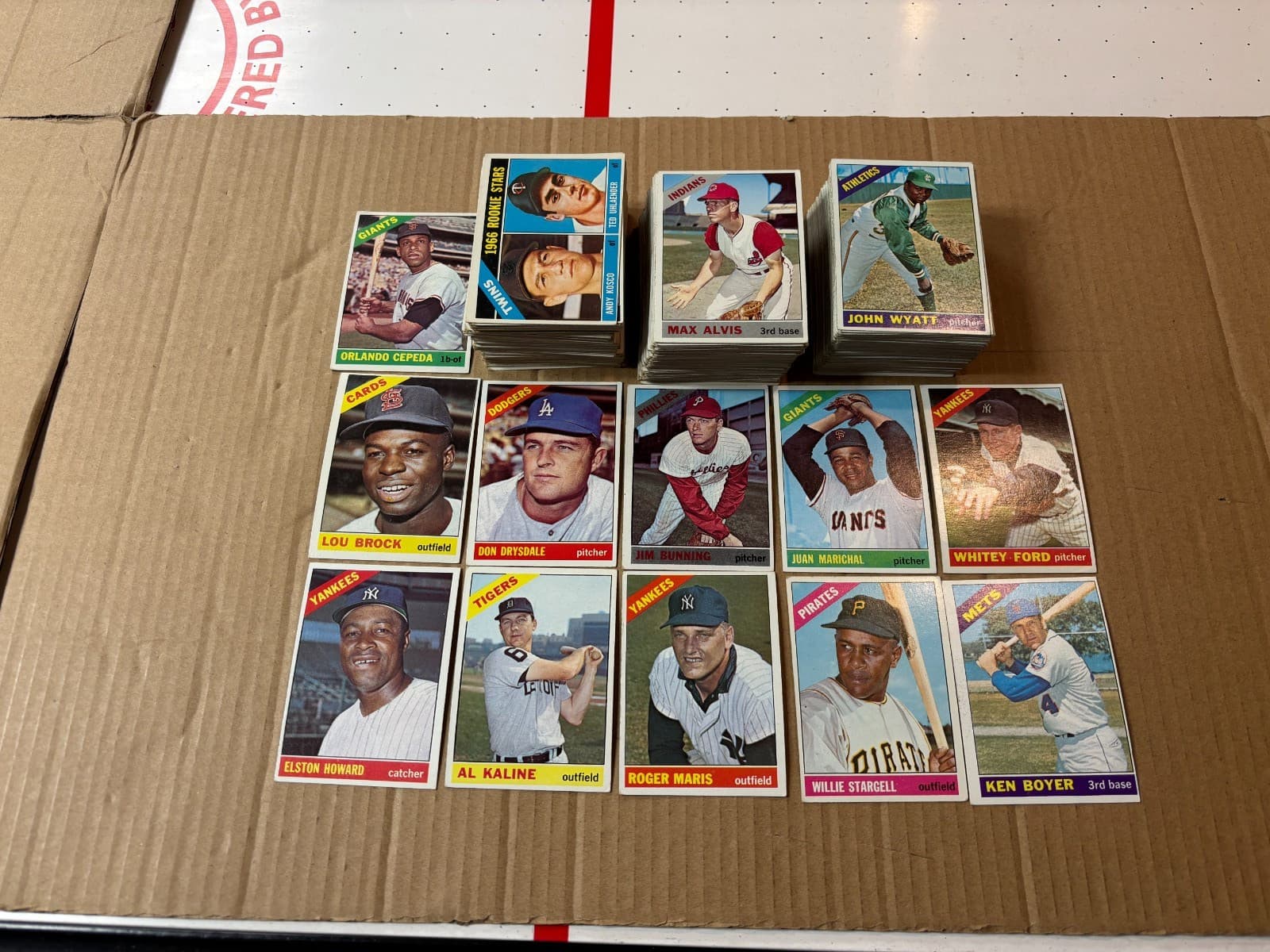 1966 Topps Baseball Lot - 279 Cards-HOF - Stars - Commons + 205 Additional Dups