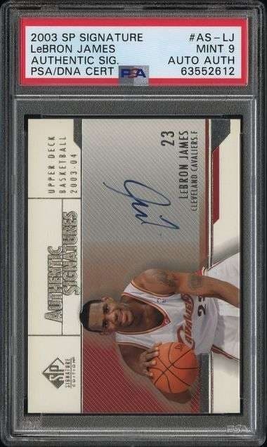 LeBron James 2003 SP Signature Authentic Signatures Rookie Auto PSA 9