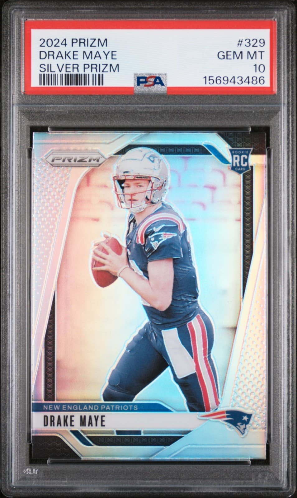 DRAKE MAYE 2024 PRIZM SILVER ROOKIE RC #329 PSA 10 GEM MINT! PATRIOTS #156943486