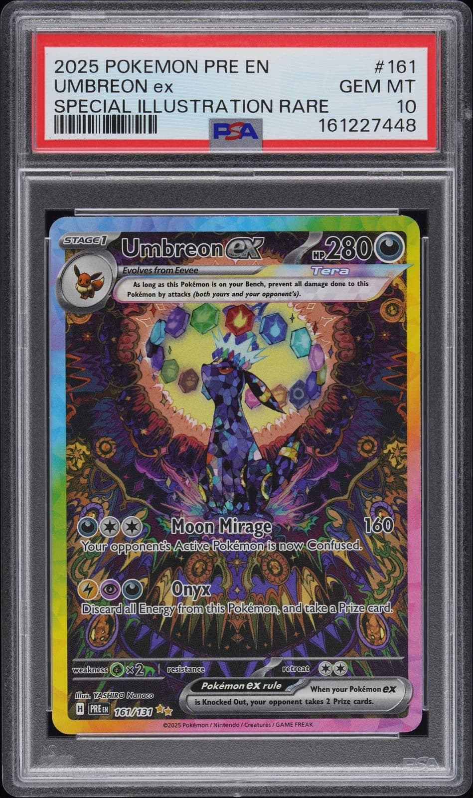 2025 POKEMON PRISMATIC EVOLUTIONS SPECIAL ILLUSTRATION RARE UMBREON EX PSA 10