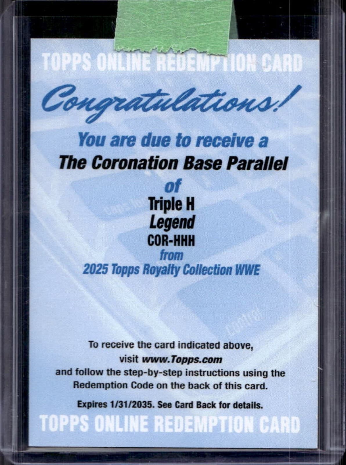 2025 Topps Royalty WWE Triple H The Coronation Auto Autograph #/25