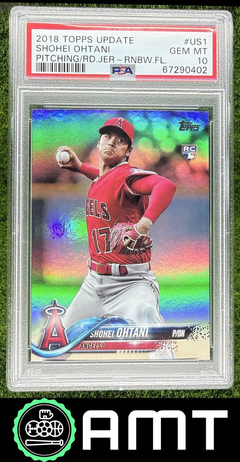 Shohei Ohtani PSA 10 RC 2018 Topps Update Rainbow Foil Pitching Red Jersey 0402
