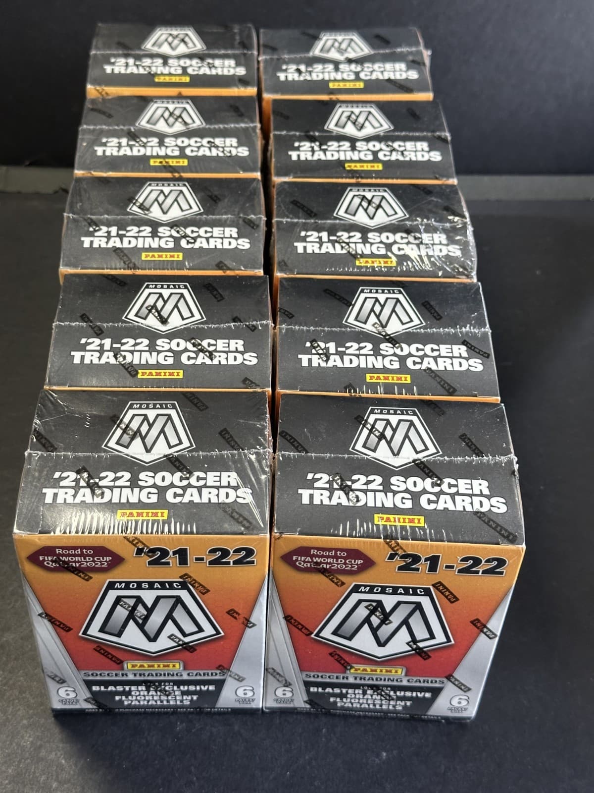 LOT of (10) 2021-22 Panini Mosaic Road to FIFA World Cup Soccer Blaster Boxes