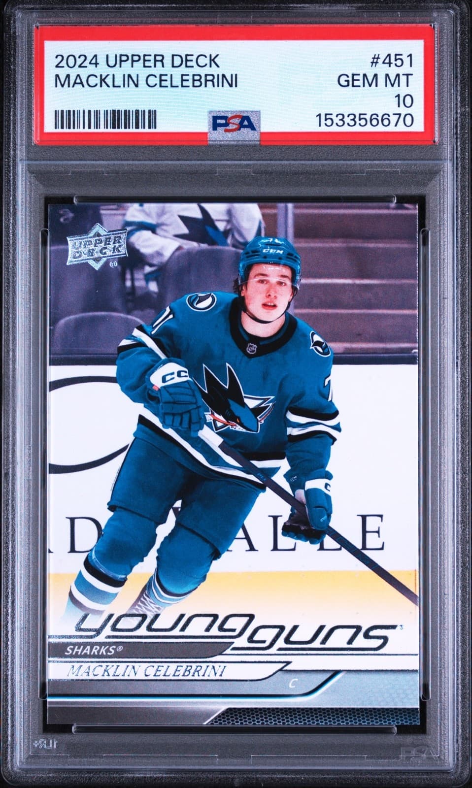 2024-25 UPPER DECK MACKLIN CELEBRINI YOUNG GUNS ROOKIE #451 PSA 10 - GEM MINT