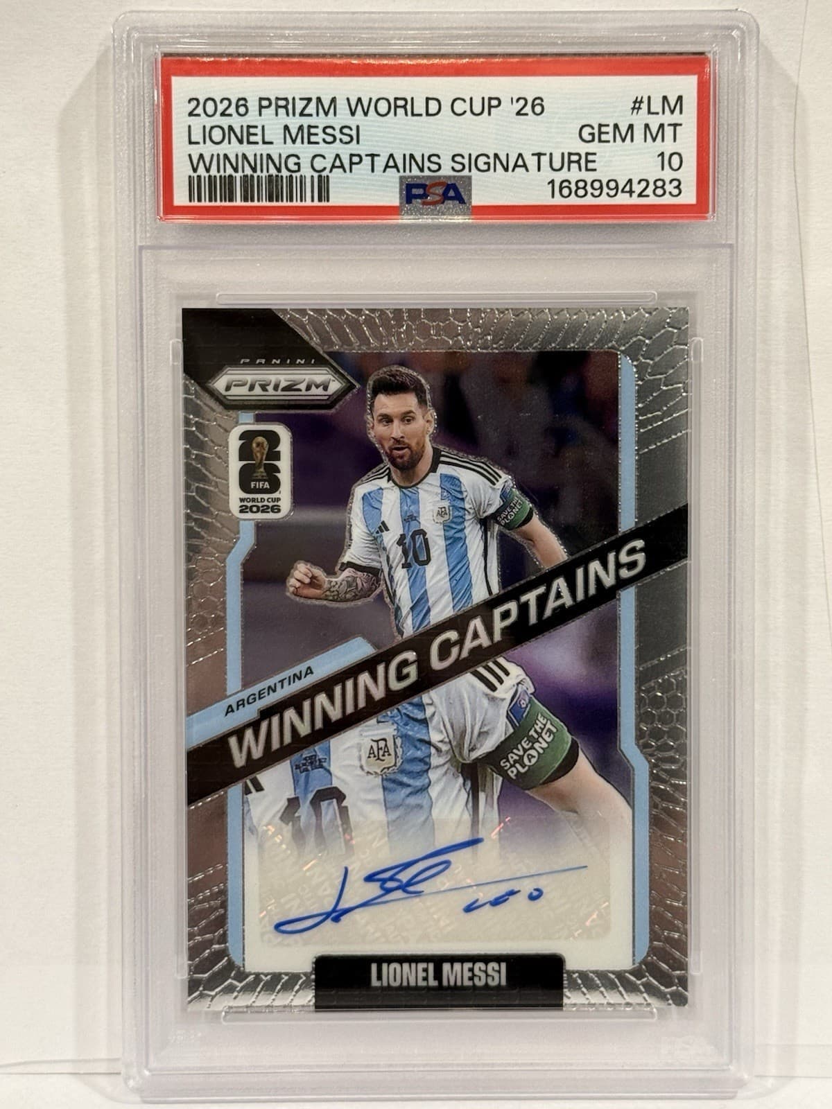 Panini Prizm FIFA World Cup 26’ Winning Captain Lionel Messi Signature GEM MT 10