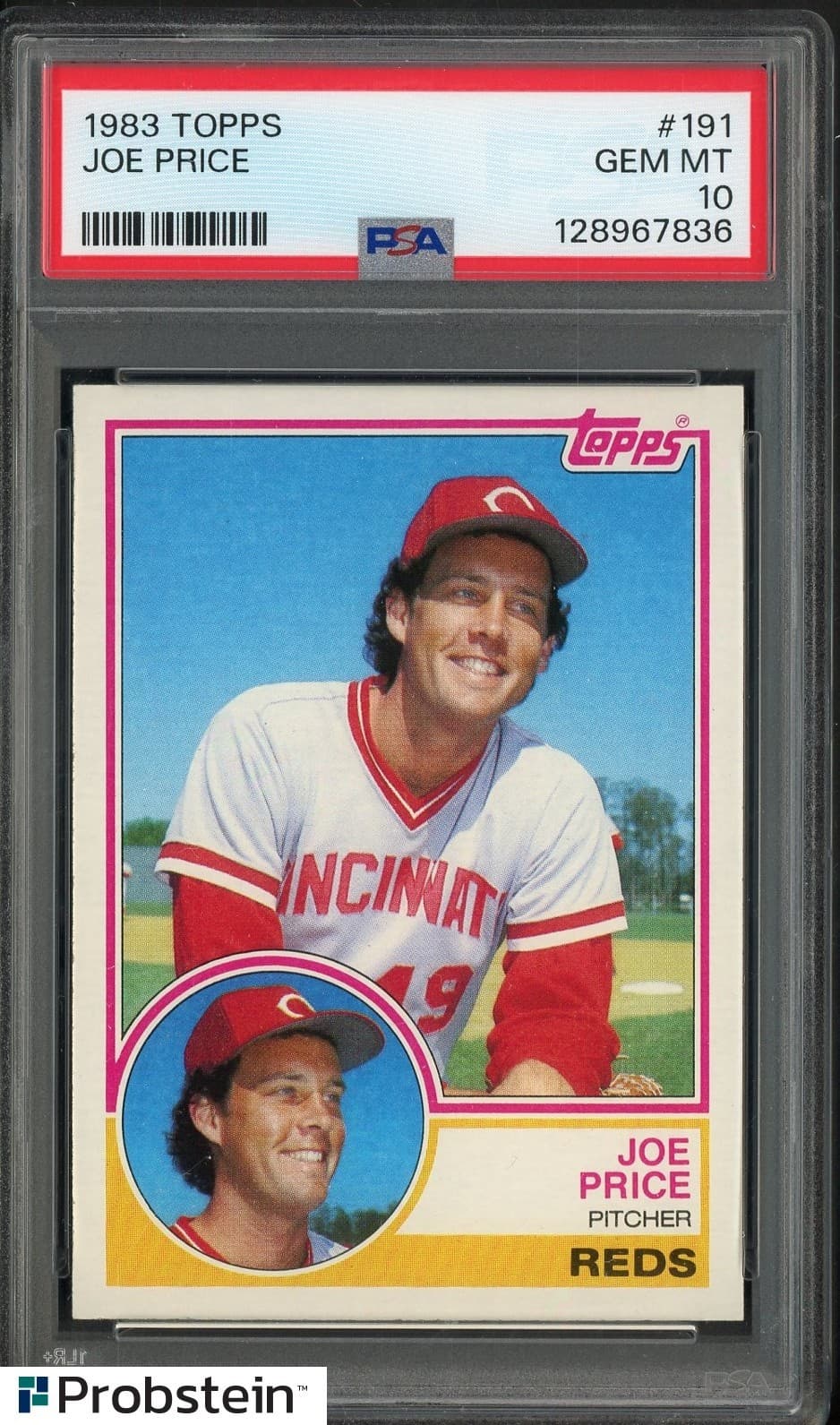 1983 Topps #191 Joe Price Cincinnati Reds PSA 10 GEM MINT