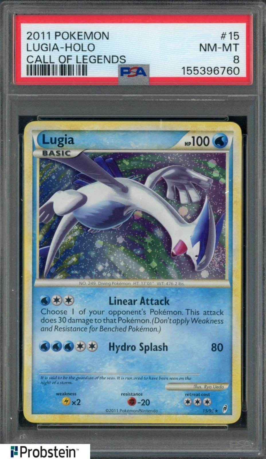2011 Pokemon Call of Legends #15 Lugia Holo PSA 8 NM-MT