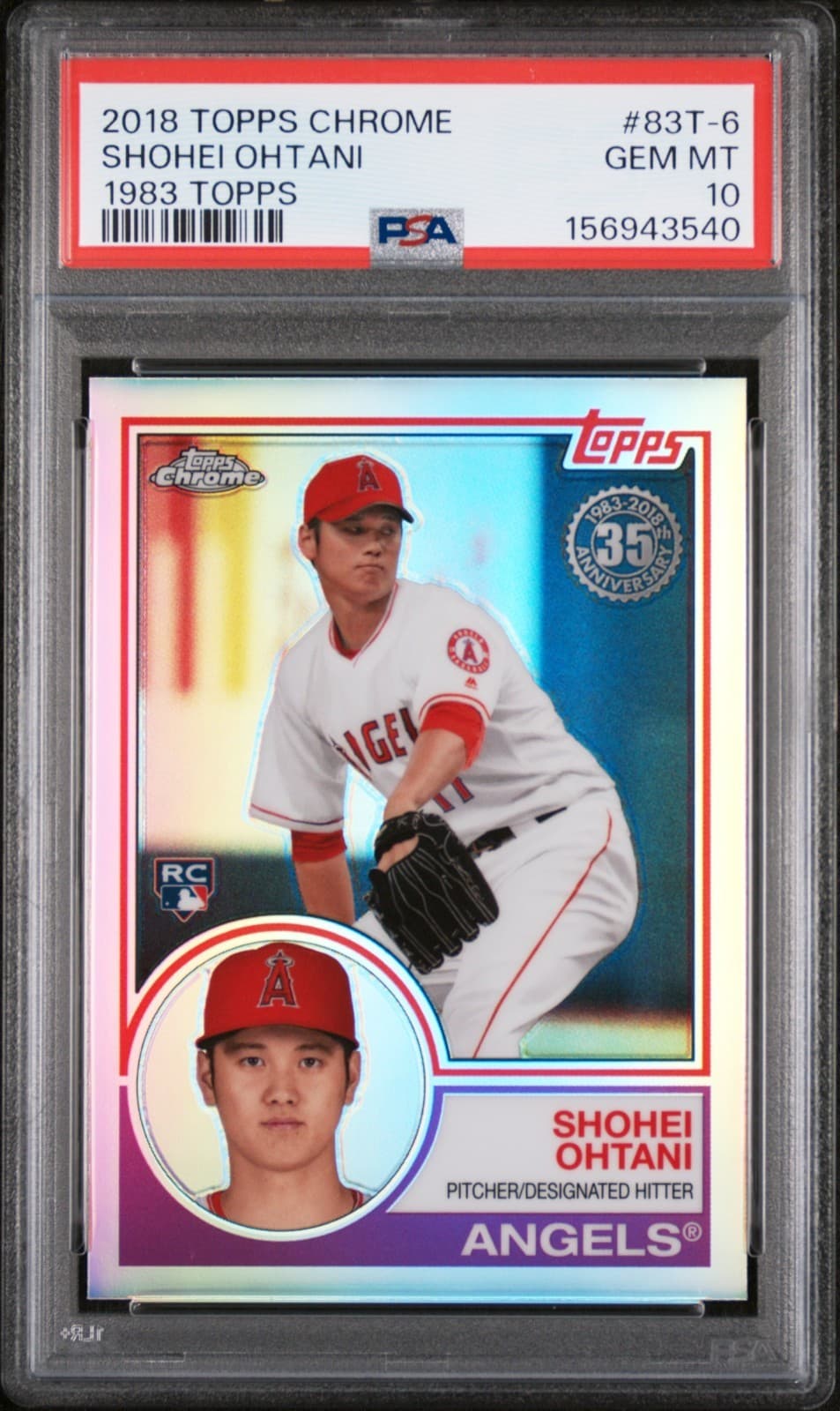 SHOHEI OHTANI 2018 CHROME 1983 TOPPS RC #83T-6 PSA 10 GEM MINT! MVP! #156943540
