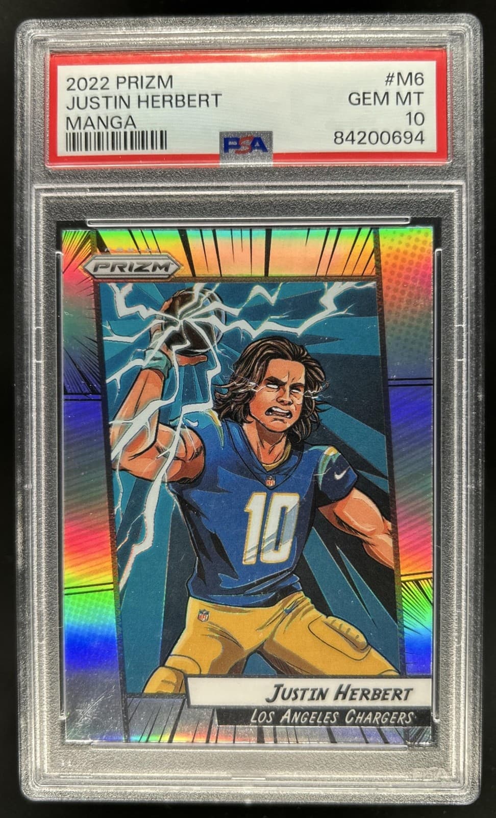 2022 Panini Prizm Justin Herbert Manga Vertical #M-6 Chargers PSA 10 GEM MINT