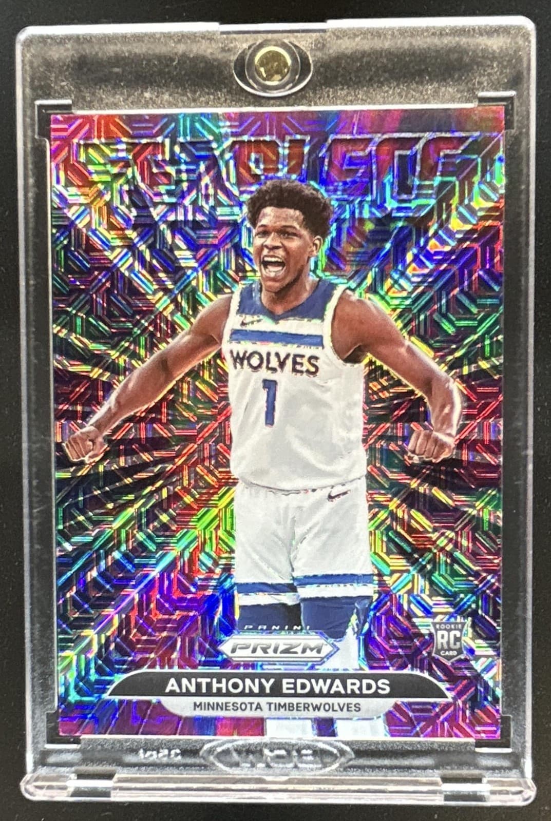 2021-22 Panini Prizm Anthony Edwards Fearless Prizm Black #1/1 Timberwolves