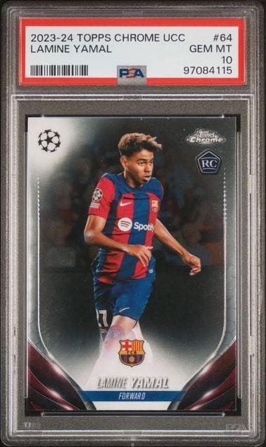 2023/24 Topps Chrome UCC Lamine Yamal #64 PSA 10