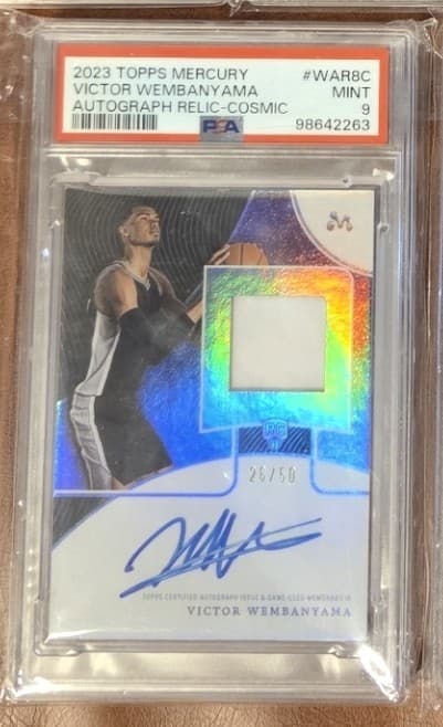 Victor Wembanyama 2023 Topps Mercury Rookie Jersey Auto Relic Cosmic /50