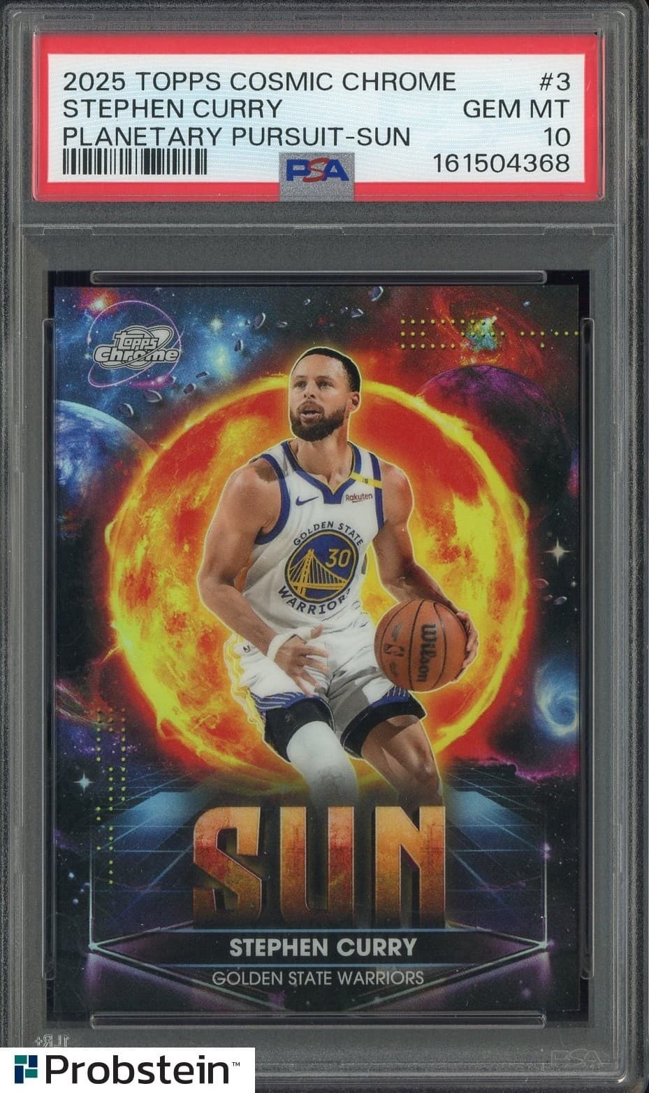 2025 Topps Cosmic Chrome Planetary Pursuit The Sun #3 Stephen Curry PSA 10