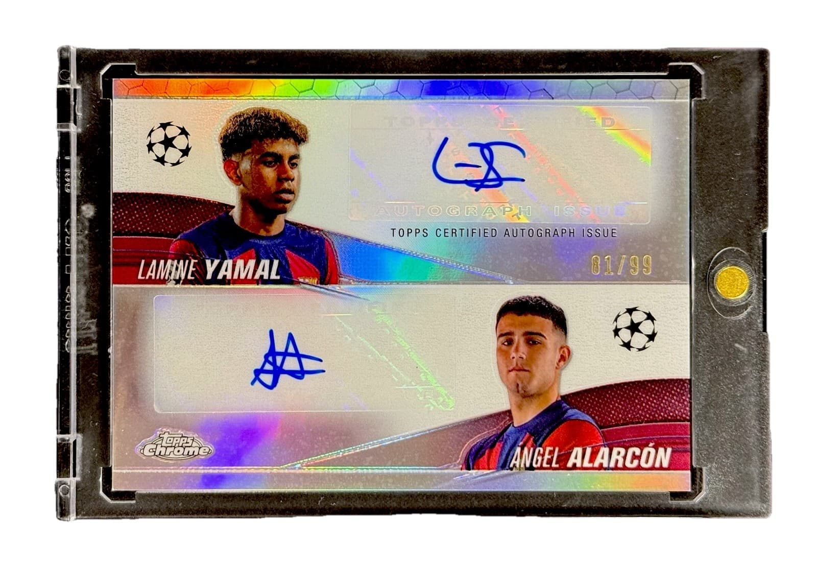Lamine Yamal / Angel Alarcon 2023/24 Topps Chrome UEFA UCC Rookie Dual Auto /99