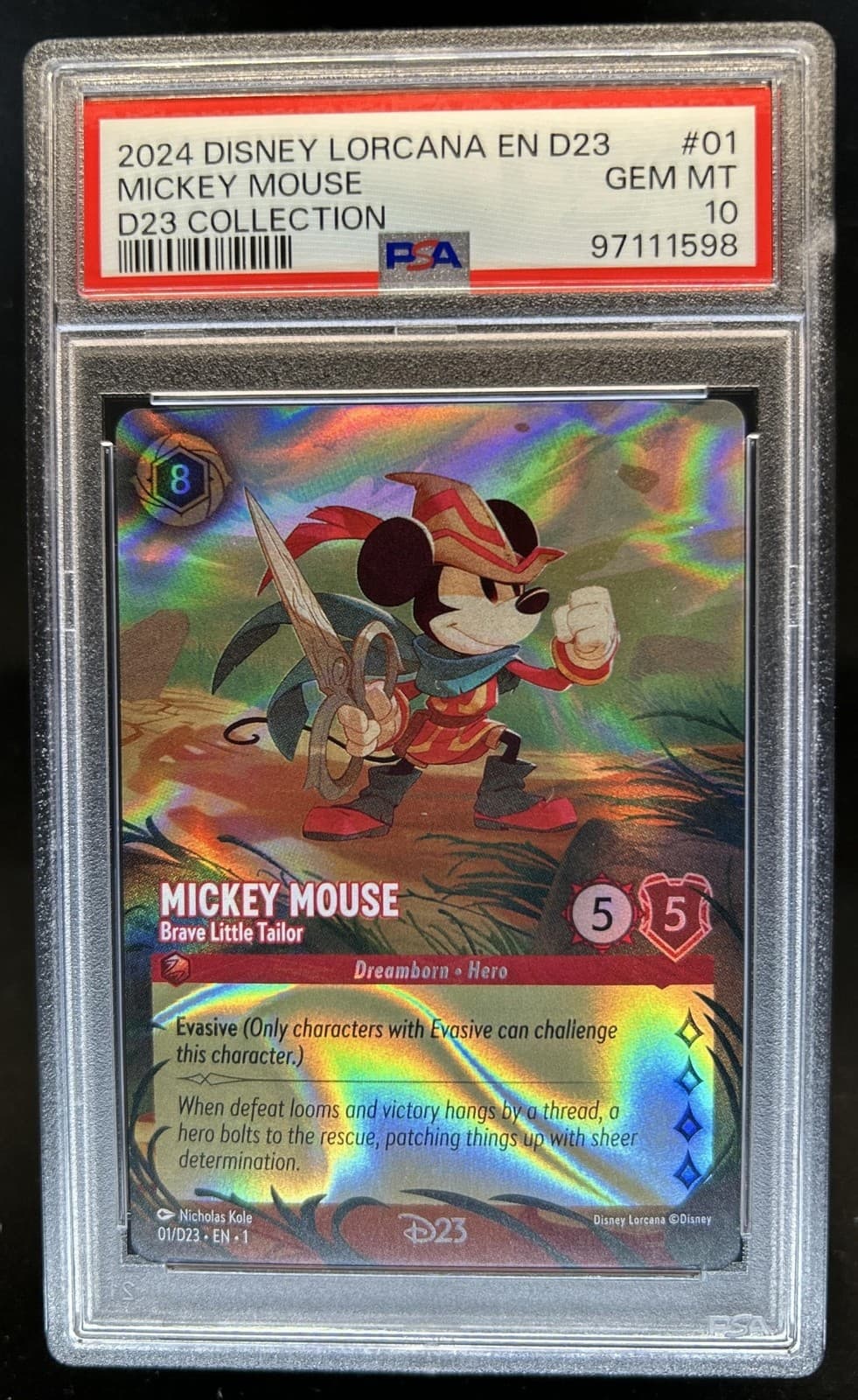 2024 Disney Lorcana Mickey Mouse D23 Promo #01 PSA 10 GEM MINT