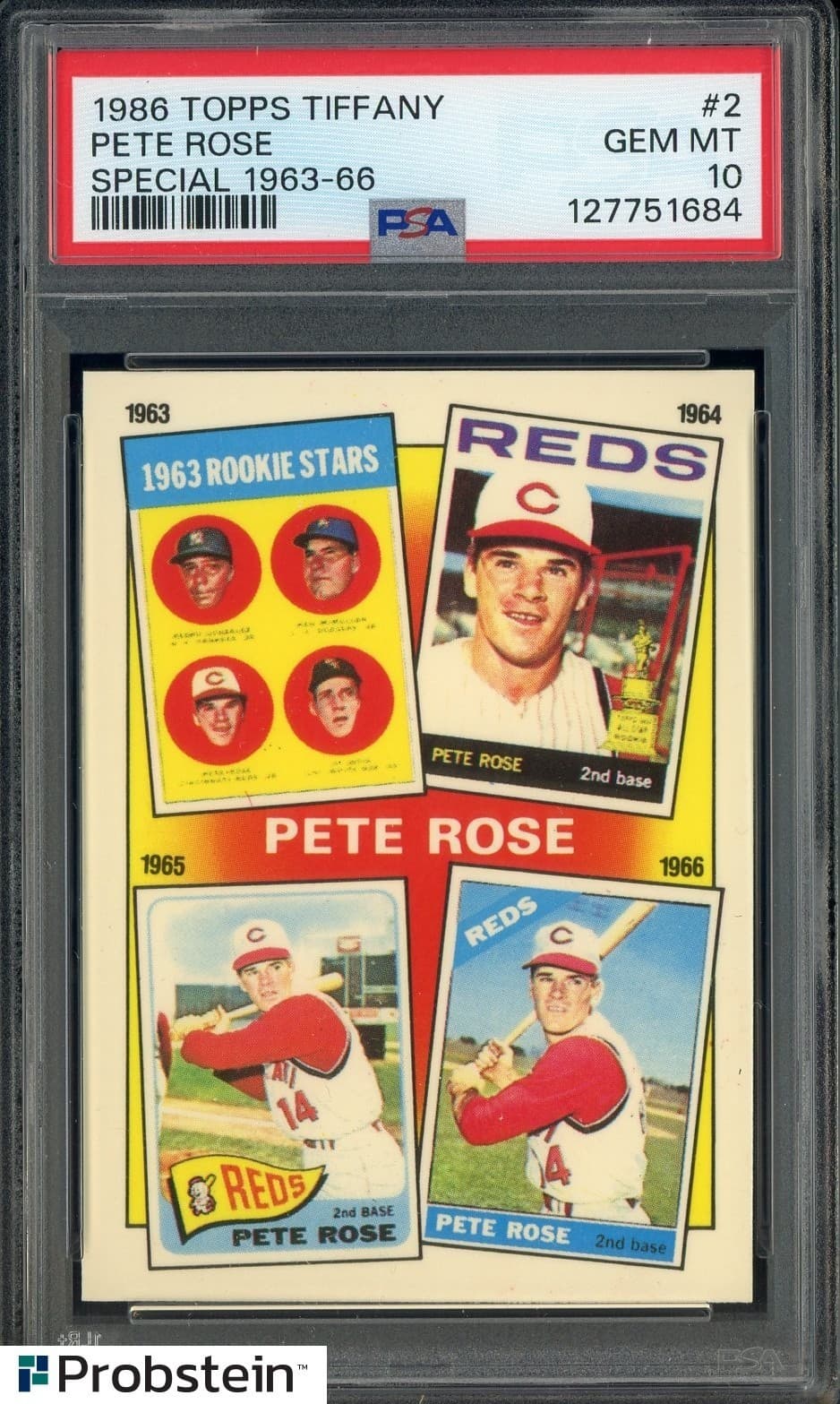 1986 Topps Tiffany #2 Pete Rose Special 1963-66 PSA 10 GEM MINT