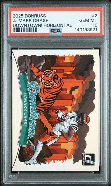 2025 Panini Donruss Ja'Marr Chase Downtown Horizontal #2 PSA 10