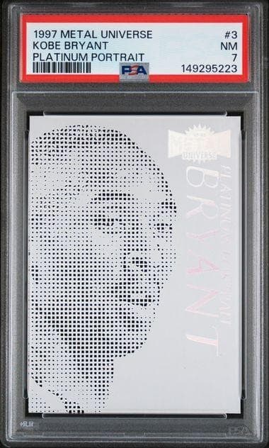 1997 Skybox Metal Universe Kobe Bryant Platinum Portraits Rookie #3 PSA 7