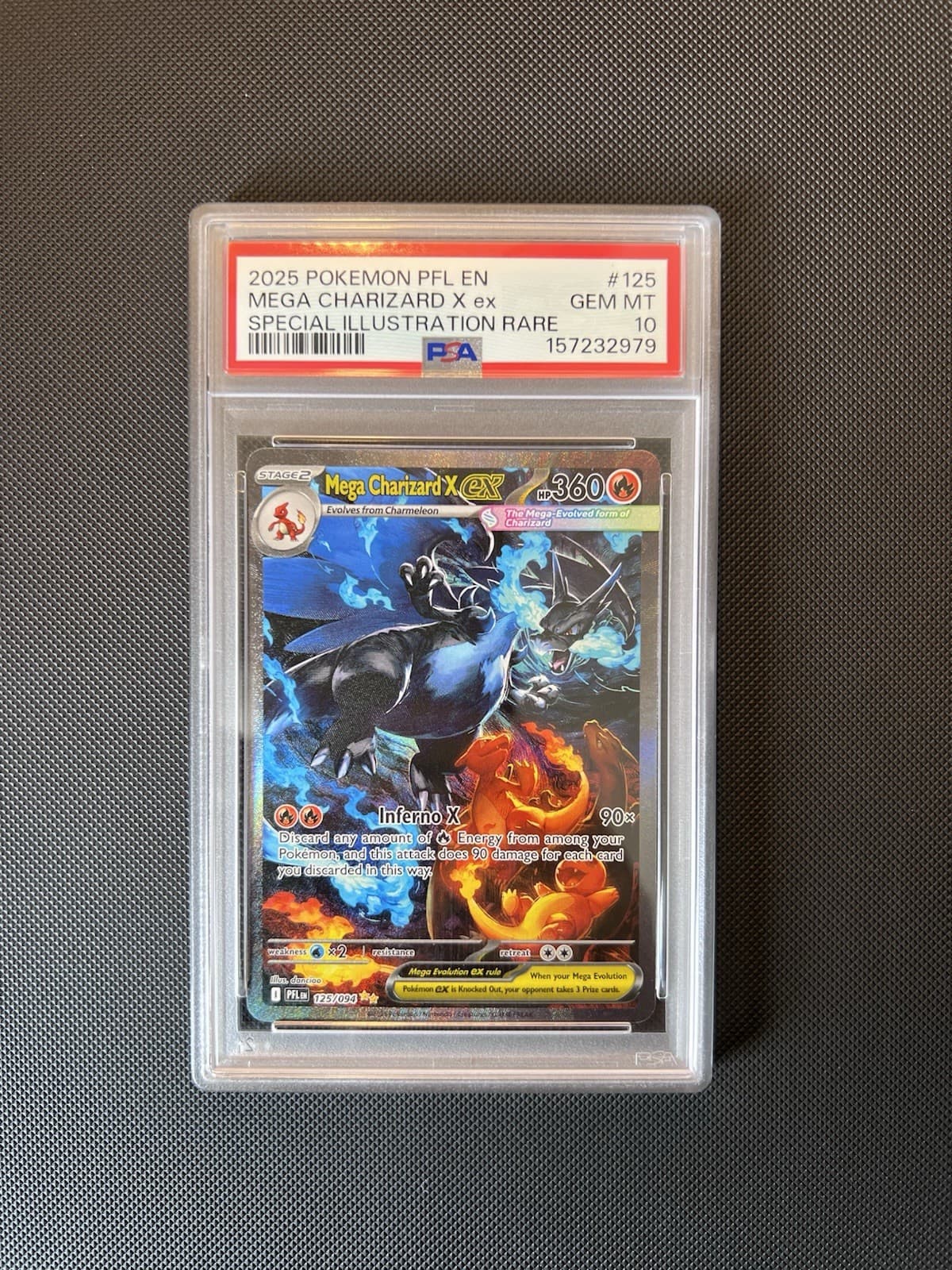 PSA 10 MEGA CHARIZARD X EX 125/094 Phantasmal Flames Pokemon Card