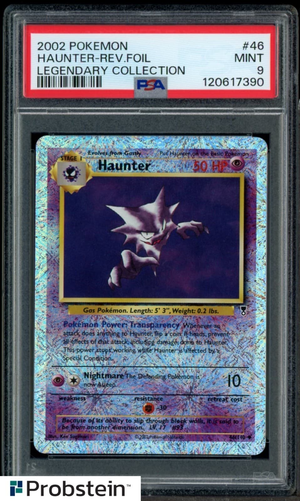 2002 Pokemon Legendary Collection Reverse Holo Foil #46 Haunter PSA 9 MINT
