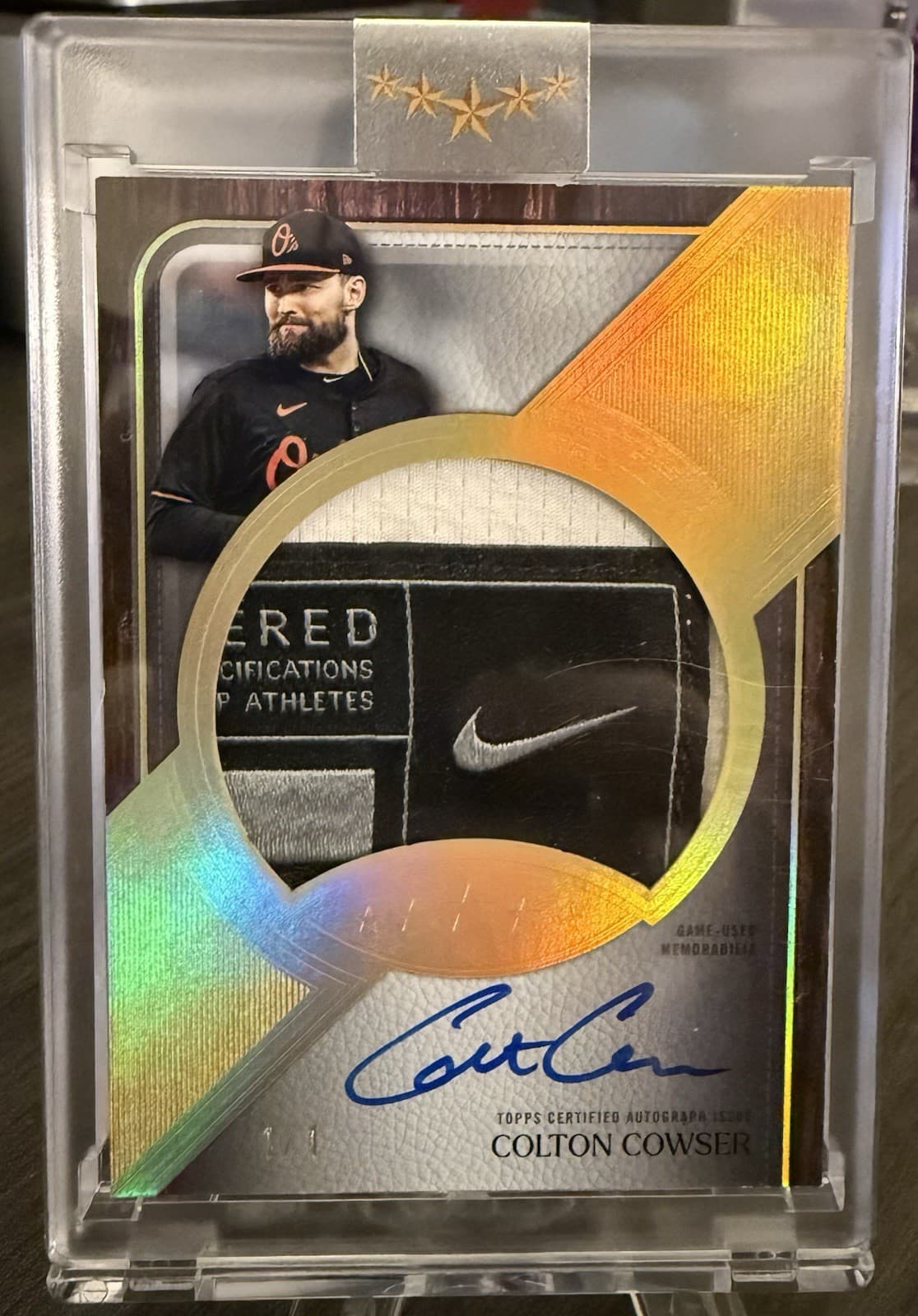 2025 Topps Five Star Colton Cowser Jumbo Prime Auto Laundry Tag Patch #1/1