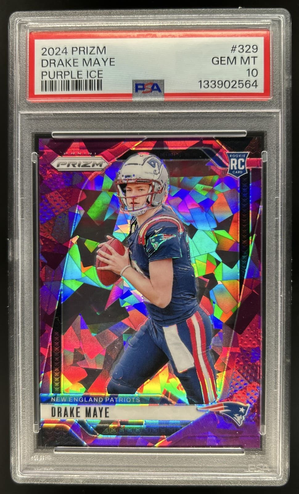 2024 Panini Prizm Drake Maye Purple Ice Rookie RC #/225 Patriots PSA 10 GEM MINT