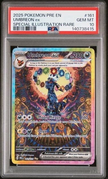POKEMON UMBREON ex 2025 PRISMATIC EVOL #161 PRISMATIC SPECIAL ILL RARE PSA 10