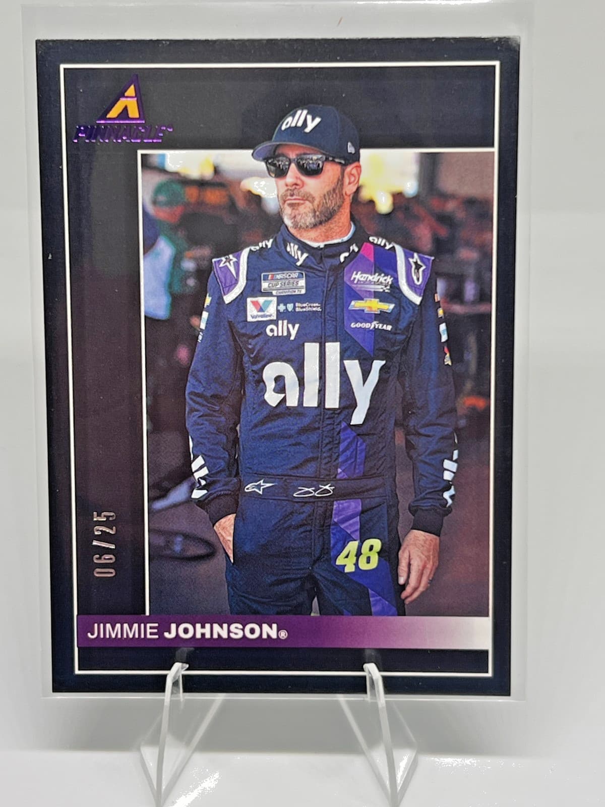 2022 Panini Chronicles NASCAR Racing Pinnacle Black #4 Jimmie Johnson /25