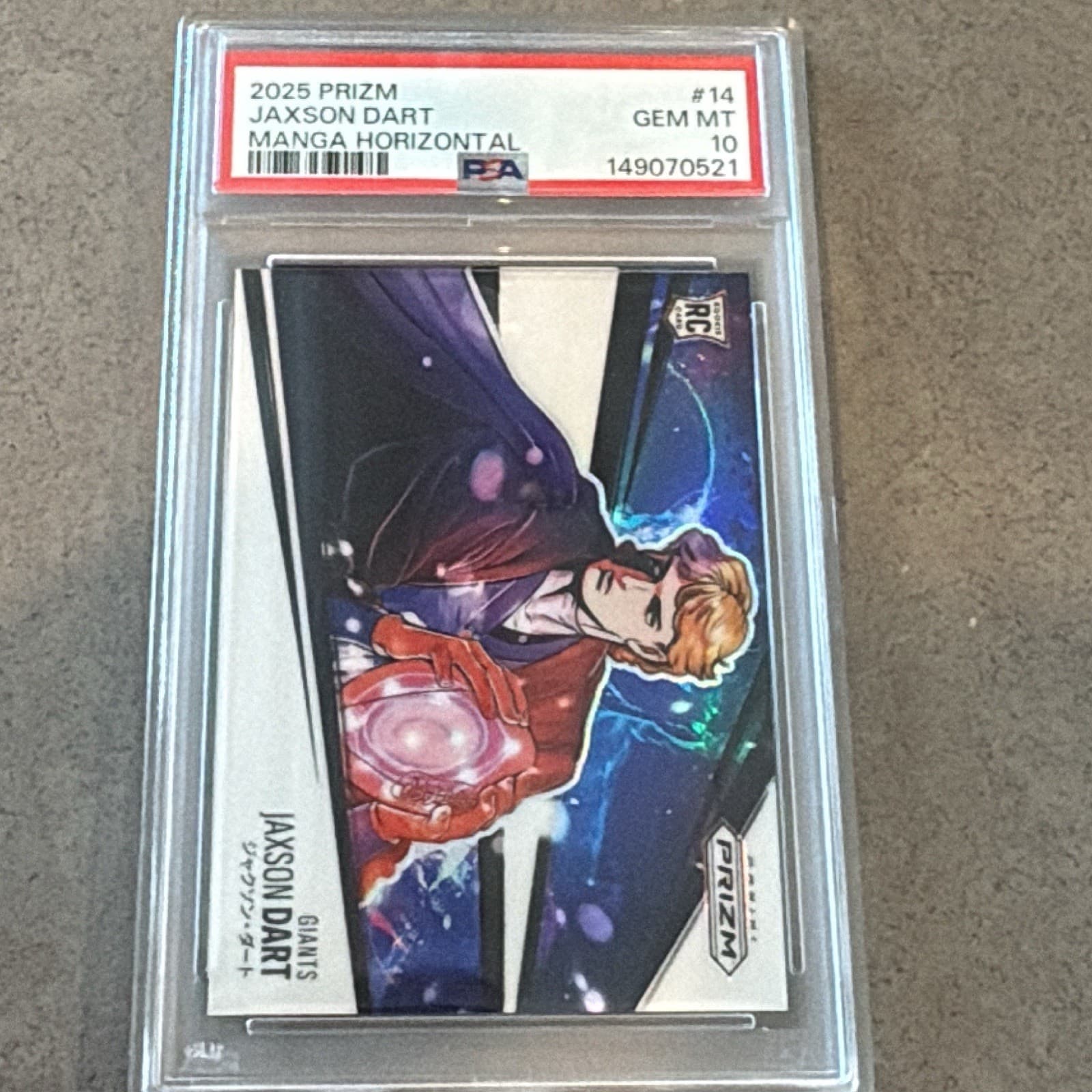 2025 Panini Prizm Jaxson Dart #14 Rookie RC Manga PSA 10 Gem Mint NY Giants NFL