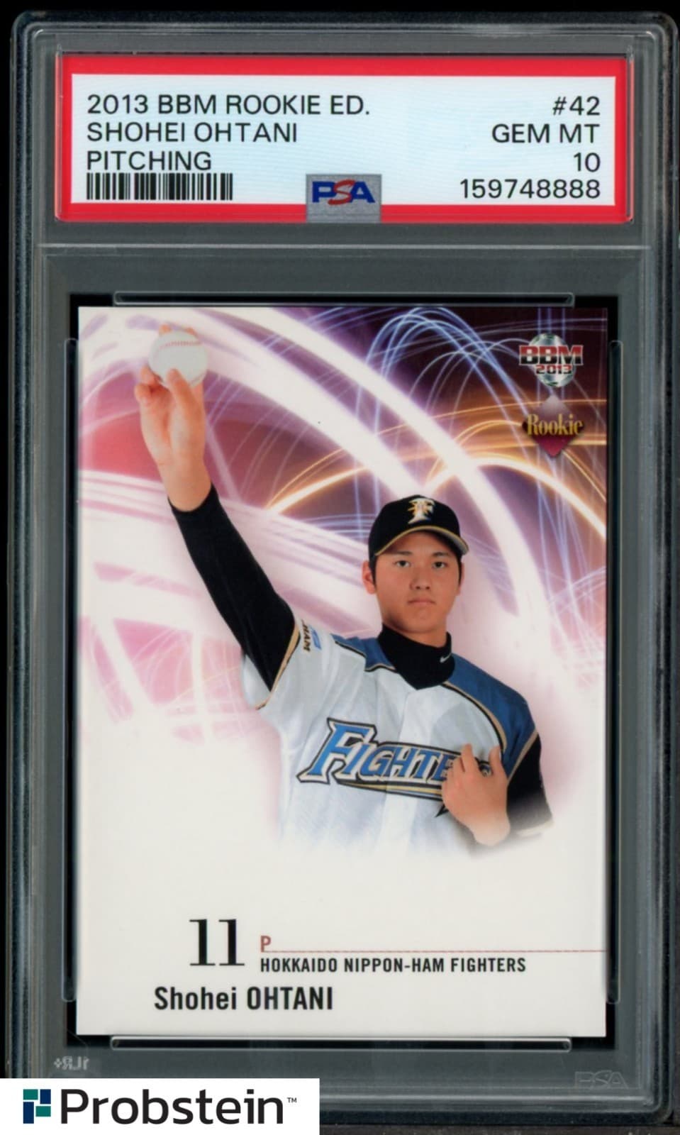 2013 BBM Rookie Edition #42 Shohei Ohtani Pitching RC Rookie PSA 10 GEM MINT
