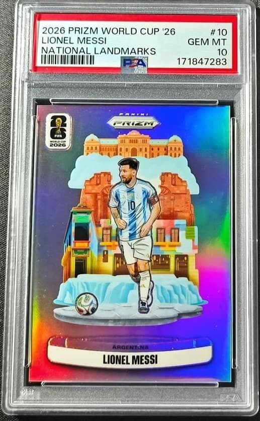 2026 Panini Prizm FIFA World Cup Lionel Messi #10 National Landmarks SSP PSA 10
