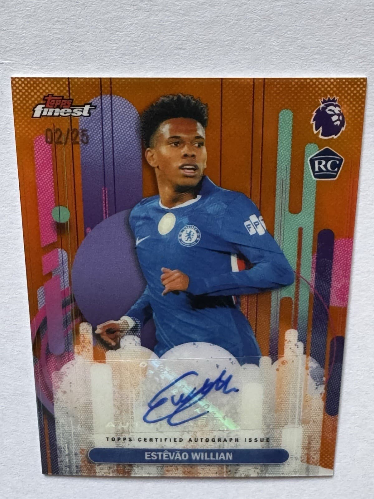 2025-26 Topps Finest Premier League Estevao  Willian Auto 2 /25 (RC)