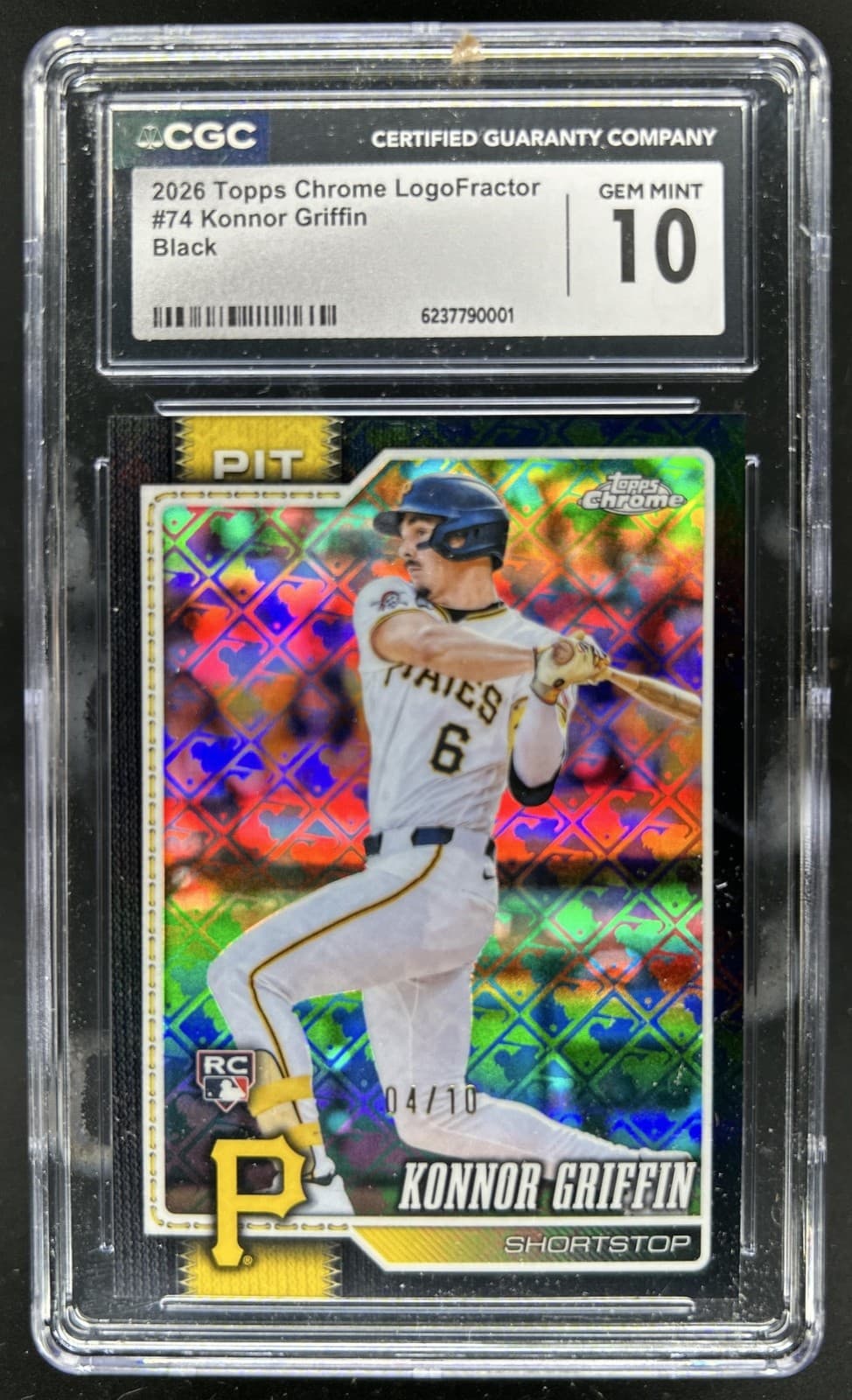 2026 Topps Chrome LogoFractor Konnor Griffin Black Refractor RC #/10 CGC 10