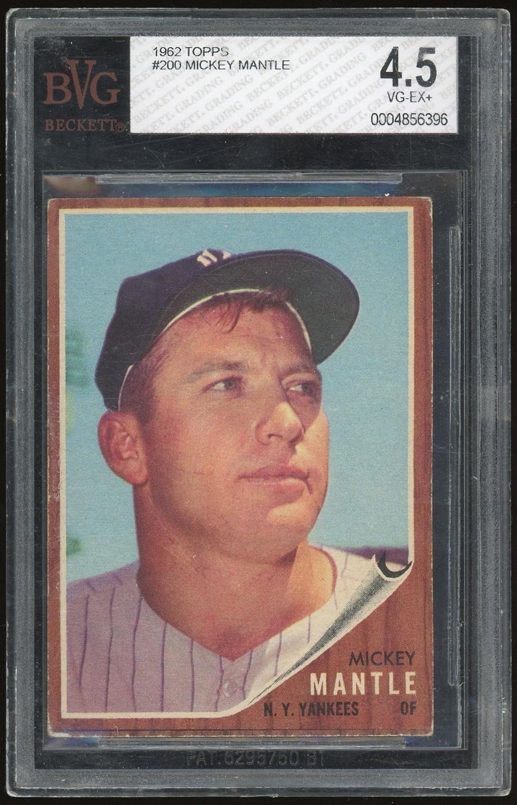 1962 Topps #200 Mickey Mantle BVG 4.5 *6396