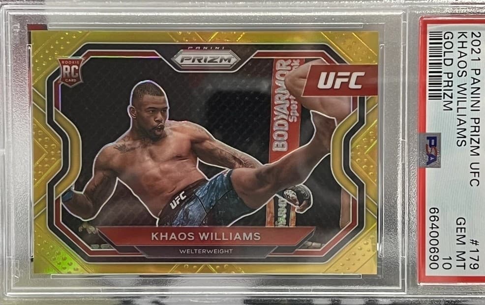 2021 Panini Prizm UFC Gold / 10 Khaos Williams PSA 10 Flawless Rookie RC 🏆 