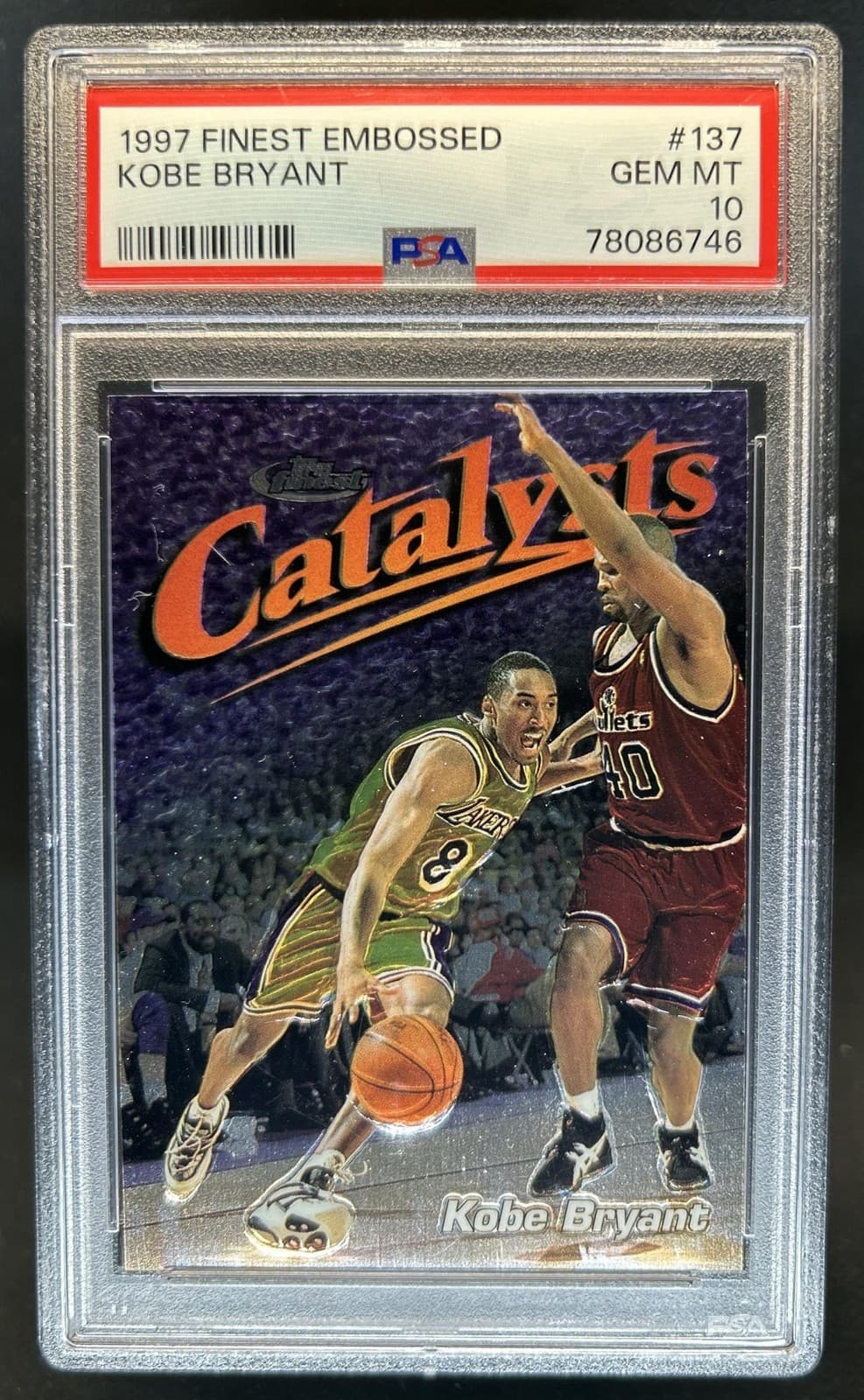 1997-98 Topps Finest Kobe Bryant Embossed Silver #137 Lakers PSA 10 GEM MINT